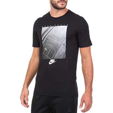 NIKE-Ανδρική κοντομάνικη μπλούζα NIKE μαύρη με στάμπα