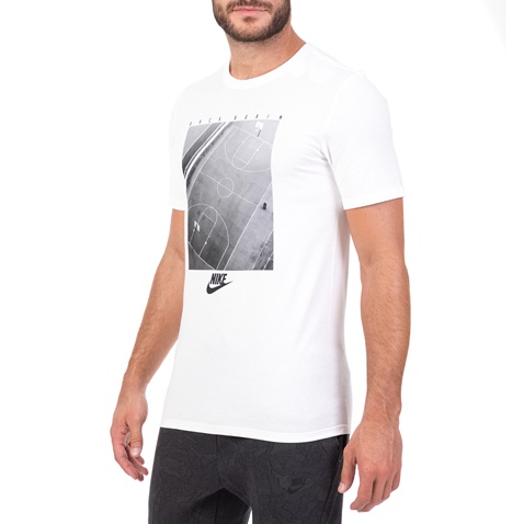 NIKE-Ανδρική κοντομάνικη μπλούζα NIKE λευκή με στάμπα