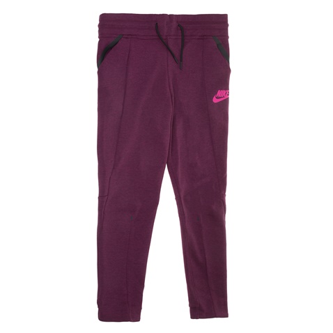 NIKE-Κοριτσίστικο παντελόνι φόρμας Nike TCH FLC μοβ-ροζ