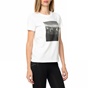 CONVERSE-Γυναικεία κοντομάνικη μπλούζα CONVERSE λευκή με στάμπα