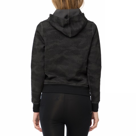 CONVERSE-Γυναικεία φούτερ μπλούζα με κουκούλα CONVERSE μαύρη με print