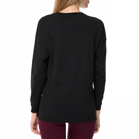 CONVERSE-Γυναικεία φούτερ μπλούζα CONVERSE μαύρη με στάμπα