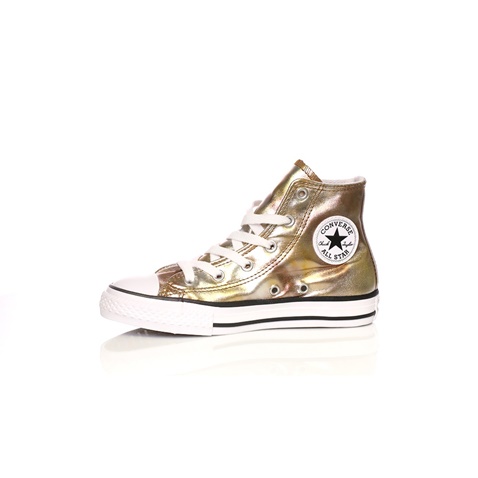 CONVERSE-Παιδικά μποτάκια Converse Chuck Taylor All Star Hi χρυσά μεταλλικά