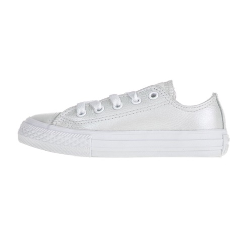 CONVERSE-Παιδικά δερμάτινα sneakers Chuck Taylor All Star Ox λευκά