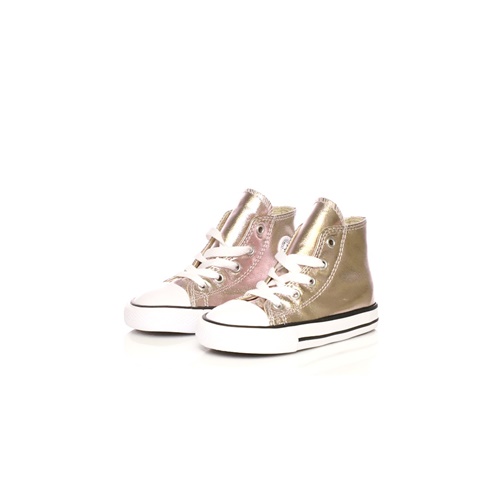 CONVERSE-Βρεφικά παπούτσια Converse Chuck Taylor All Star Hi ροζ μεταλλικό