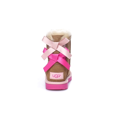 UGG-Παιδικά μποτάκια UGG T BAILEY BOW II καφέ ροζ