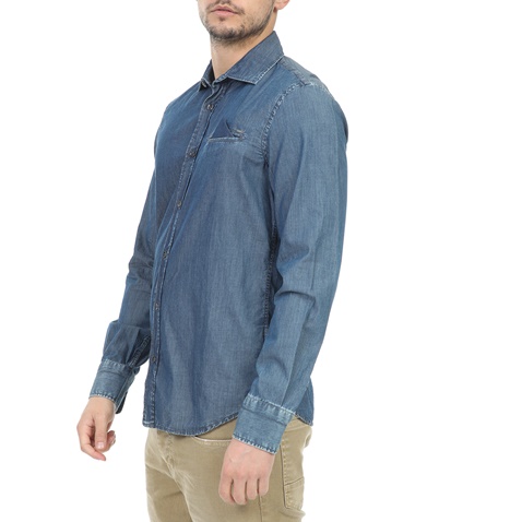 GAS-Ανδρικό jean πουκάμισο GAS μπλε
