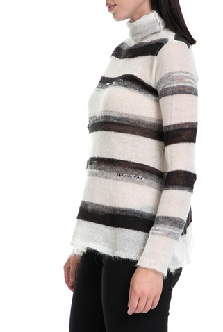 GAS-Γυναικείο πουλόβερ TRICOT KAROLIN GAS άσπρο-μαύρο 