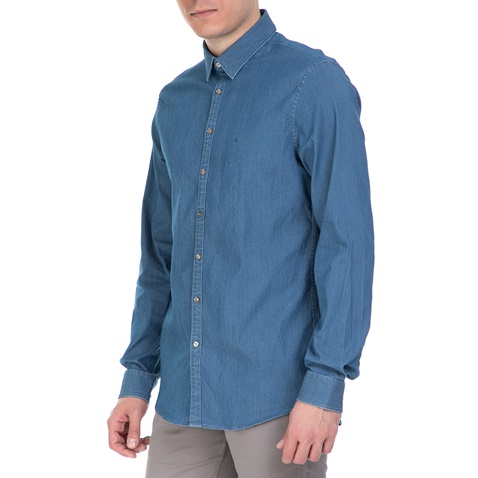 CK-Ανδρικό πουκάμισο CK MARSEILLE ντένιμ μπλε 