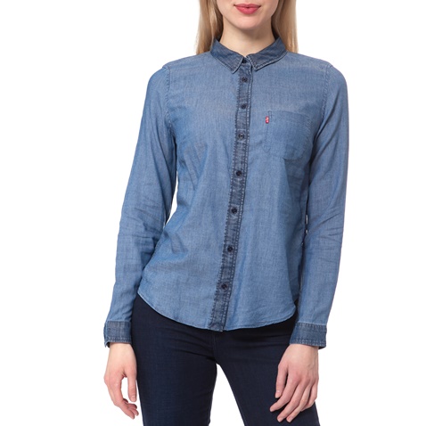 LEVI'S-Γυναικείο ντένιμ πουκάμισο Levi's MODERN ONE POCKET μπλε