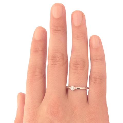 JEWELTUDE-Ασημένιο επιπλατινωμένο δαχτυλίδι Μονόπετρο