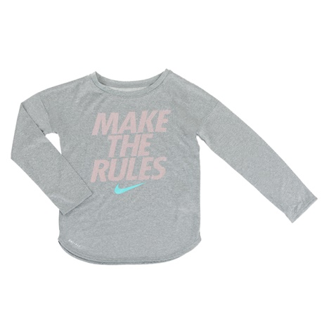 NIKE KIDS-Κοριτσίστικη μακρυμάνικη μπλούζα NIKE KIDS MAKE THE RULES γκρι
