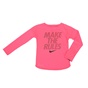 NIKE KIDS-Κοριτσίστικη μακρυμάνικη μπλούζα NIKE KIDS MAKE THE RULES Dri-FIT ροζ