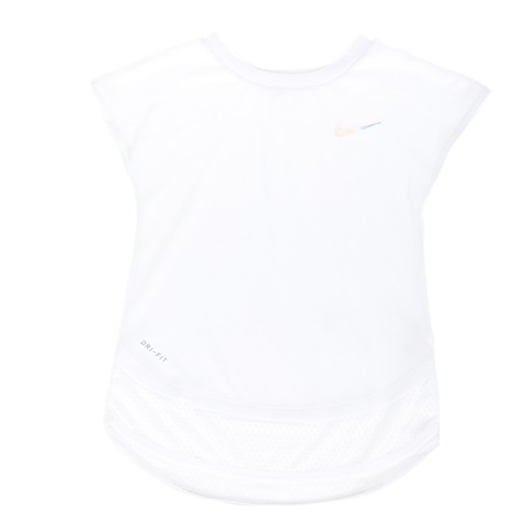 NIKE KIDS-Κοριτσίστικη αθλητική κοντομάνικη μπλούζα NIKE KIDS 2FER DRIFIT MODERN TUNIC λευκή