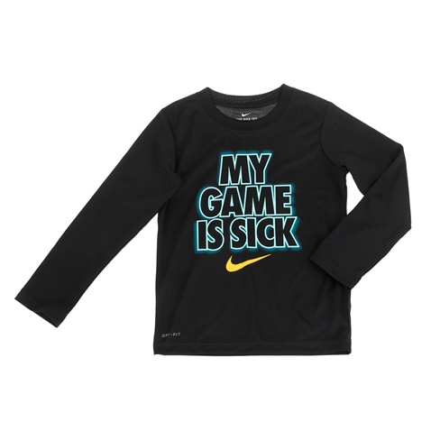 NIKE -Αγορίστικη μακρυμάνικη μπλούζα NIKE KIDS MY GAME IS SICK μαύρη