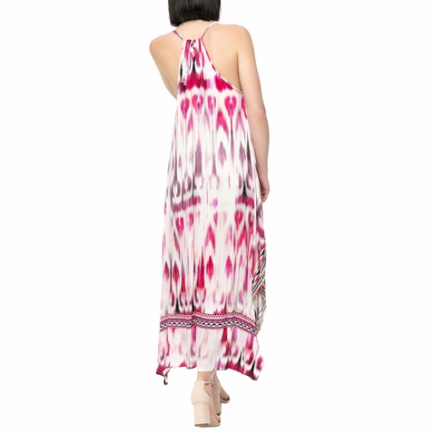 HALE BOB-Γυναικείο μάξι φόρεμα HALE BOB ροζ - λευκό