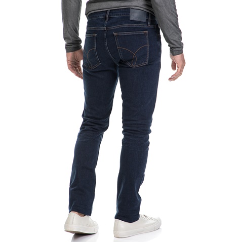 CALVIN KLEIN JEANS-Ανδρικό τζιν παντελόνι Slim Straight Dart μπλε