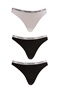 CK UNDERWEAR-Γυναικείο σλιπ thong CK UNDERWEAR σετ των 3, λευκό-μαύρο