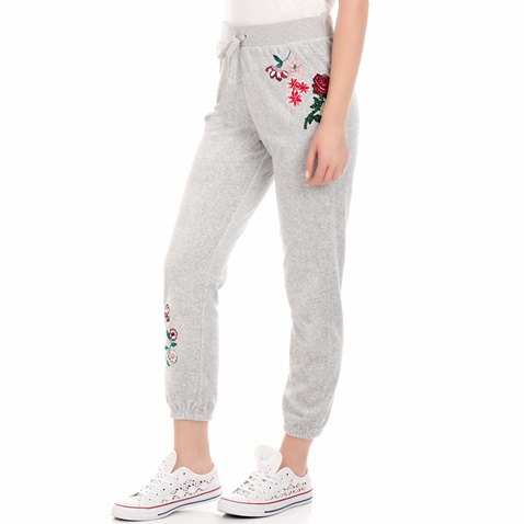 JUICY COUTURE-Γυναικείο παντελόνι φόρμασς VLR FLORAL COUTURE γκρι