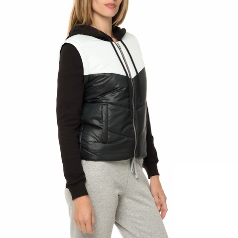 JUICY COUTURE-Γυναικείο μπουφάν JUICY COUTURE HW COLORBLOCK PUFFER RELAXED μαύρο