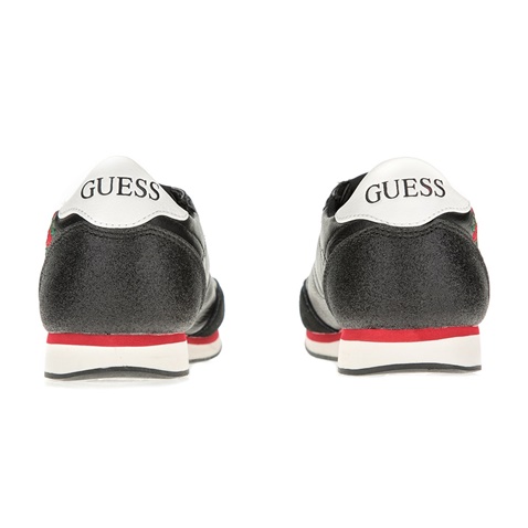 GUESS-Γυναικεία sneakers GUEES SUNNY μαύρα με φλοράλ κέντημα 
