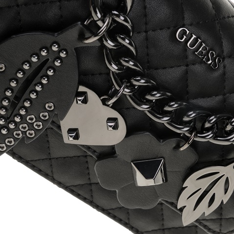 GUESS-Γυναικεία τσάντα ώμου Guess STASSIE CROSSBODY MESSENGER μαύρη