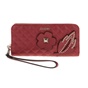 GUESS-Γυναικείο πορτοφόλι Guess STASSIE LARGE ZIP AROUND κόκκινο