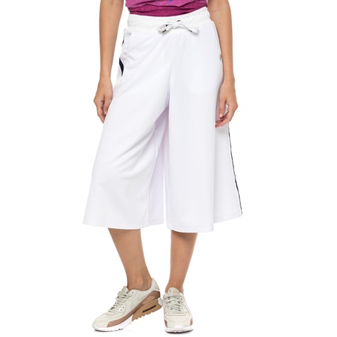 FRANKLIN & MARSHALL-Γυναικείο crop παντελόνι φόρμας FRANKLIN & MARSHALL λευκό