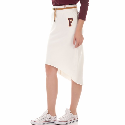 FRANKLIN & MARSHALL-Γυναικεία φούστα FRANKLIN & MARSHALL λευκή