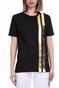 FRANKLIN & MARSHALL-Γυναικείο T-shirt FRANKLIN & MARSHALL μαύρο-χρυσό     