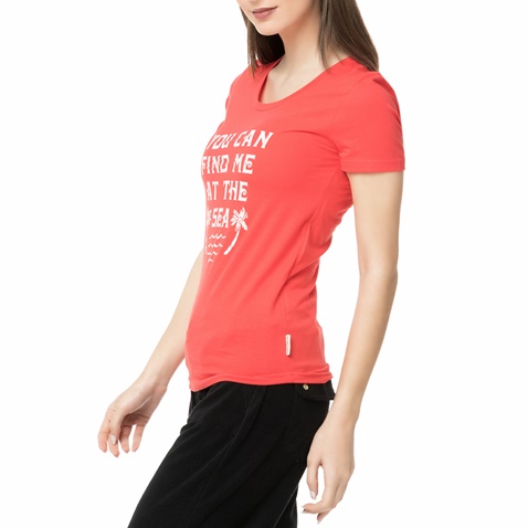 BILLABONG-Γυναικείο t-shirt  BILLABONG SECOND NATURE κόκκινο
