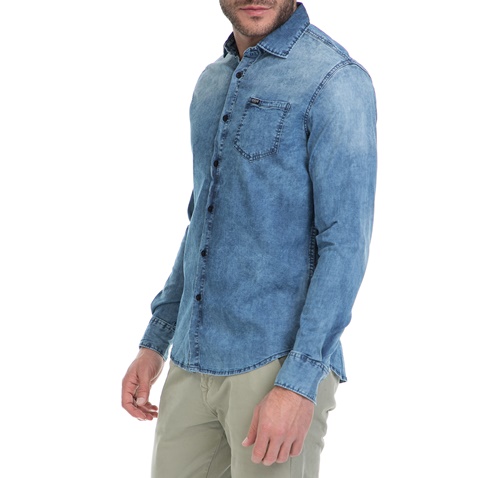 GUESS-Ανδρικό πουκάμισο CLYDE GUESS μπλε 