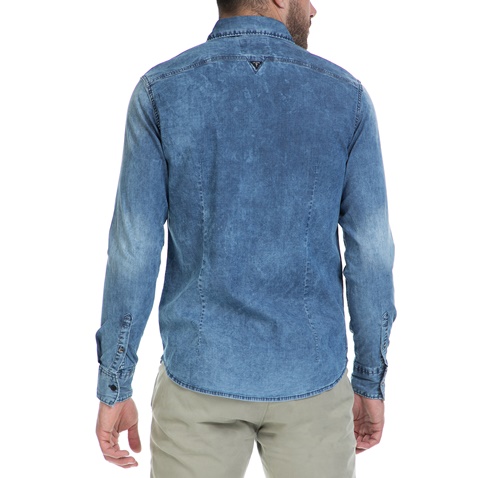 GUESS-Ανδρικό πουκάμισο CLYDE GUESS μπλε 