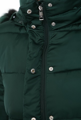 GUESS-Γυναικείο φουσκωτό μπουφάν Guess σκούρο πράσινο