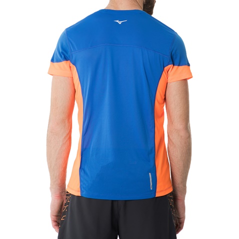 MIZUNO-Ανδρική κοντομάνικη μπλούζα MIZUNO Cooltouch Venture μπλε-πορτοκαλί 