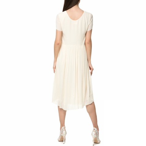 AMERICAN VINTAGE-Γυναικείο midi φόρεμα NEY111E17 AMERICAN VINTAGE λευκό