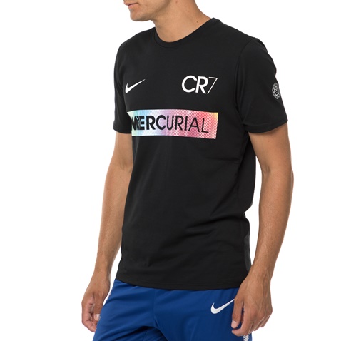 NIKE-Ανδρική κοντομάνικη μπλούζα ποδοσφαίρου RONALDO NIKE  DRY TEE MERCURIAL μαύρη