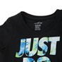 NIKE-Κοριτσίστικη κοντομάνικη μπλούζα Nike SW TEE SCOOP FLOWER JAM μαύρη