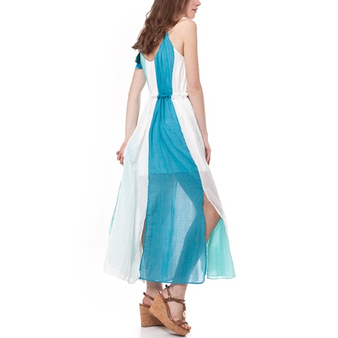MYMOO-Γυναικείο φόρεμα MYMOO λευκό-μπλε
