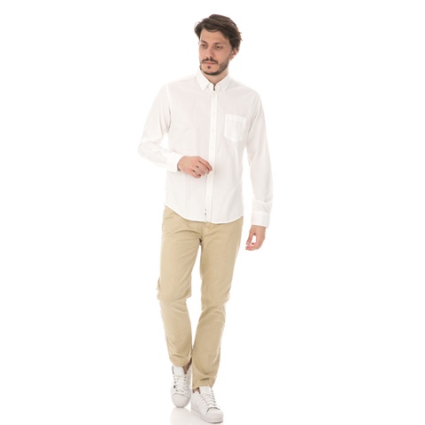 DEVERGO JEANS-Ανδρικό πουκάμισο DEVERGO JEANS λευκό