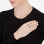 FOLLI FOLLIE-Γυναικείο επιχρυσωμένο ροζ δαχτυλίδι HEART4HEART WIN με κρυστάλλινες καρδιές