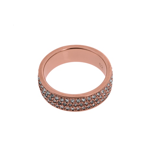 FOLLI FOLLIE-Σετ από δύο επίχρυσα ατσάλινα δαχτυλίδια FOLLI FOLLIE ροζ-χρυσά