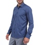 MARTIN & CO-Ανδρικό πουκάμισο MARTIN & CO SLIM FIT μπλε λευκό