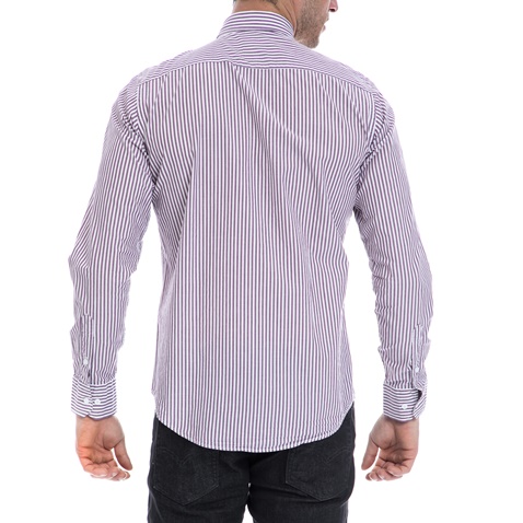 HAMPTONS-Ανδρικό πουκάμισο HAMPTONS λευκό-μοβ