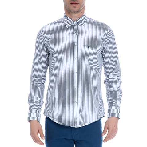 HAMPTONS-Ανδρικό πουκάμισο HAMPTONS λευκό-μπλε