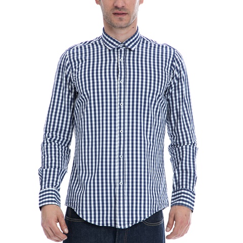 HAMPTONS-Ανδρικό πουκάμισο HAMPTONS μπλε-λευκό