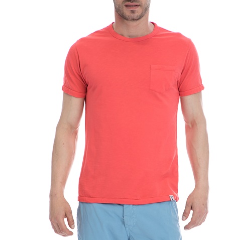 HAMPTONS-Ανδρική μπλούζα HAMPTONS κοραλί-πορτοκαλί