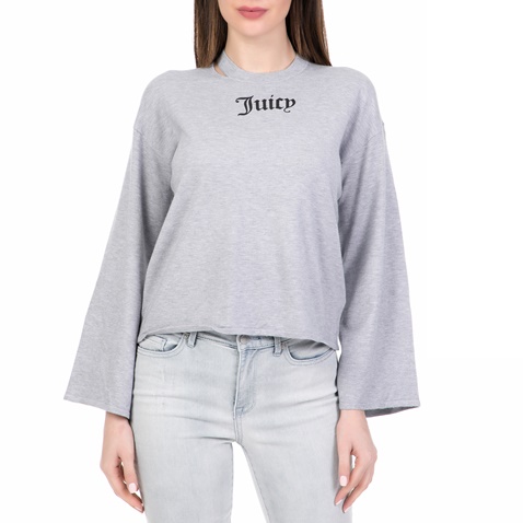 JUICY COUTURE-Γυναικείο πουλόβερ SPLIT MINI GOTHIC JUICY COUTURE γκρι