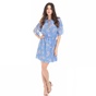 JUICY COUTURE-Γυναικείο μίνι φόρεμα SW ASTER BOUQUETS FLIRTY γαλάζιο