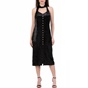 JUICY COUTURE-Γυναικείο midi φόρεμα CRUSHED VELOUR JUICY COUTURE μαύρο